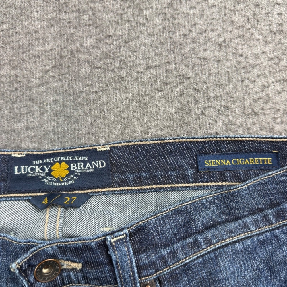 Lucky Brand Sienna Cigarette Jeans Women's 4/27 Blue Dark Wash Slim Straight - Picture 3 of 12